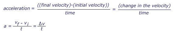 acceleration equation